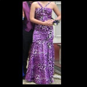 Fun, purple, leopard print dress
